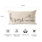 MFGNEH Home Sweet Home Quotes Farmhouse Pillow Covers 12x20 Inch,Farmhouse Decorative Lumbar Throw Pillow Case Cushion Cover,Housewarming Gift