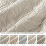 R.SHARE Beige Queen Size Quilt Set, Neutral Soft Lightweight Bedspread, Farmhouse Rustic Country Coverlet, Leaf Pattern Bedding with 2 Shams, 3 Pieces Spring Summer Thin Comforter