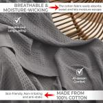 100% Cotton Blankets for Bed - Waffle Weave Blankets for Summer, Lightweight and Breathable Soft Woven Blanket for Spring (Dark Grey, Throw (50" x 60"))