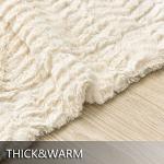 YUSOKI Luxury Faux Fur Throw Blanket(Without Pillows) 2 Layers,3lb,All Ages,Home Decoration, (Ivory,50" x 63")