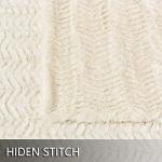 YUSOKI Luxury Faux Fur Throw Blanket(Without Pillows) 2 Layers,3lb,All Ages,Home Decoration, (Ivory,50" x 63")