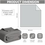 100% Cotton Blankets for Bed - Waffle Weave Blankets for Summer, Lightweight and Breathable Soft Woven Blanket for Spring (Dark Grey, Throw (50" x 60"))