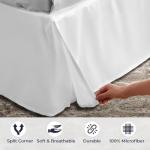 SGI Bedding 18 inch Drop Bed Skirt Queen Size - Platform Style with Secure Fit, Classic Tailored Look, Elegant Pleated Style Dust Ruffle, Split Corners, Wrinkle Resistant Microfiber - White