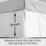 SGI Bedding 18 inch Drop Bed Skirt Queen Size - Platform Style with Secure Fit, Classic Tailored Look, Elegant Pleated Style Dust Ruffle, Split Corners, Wrinkle Resistant Microfiber - White