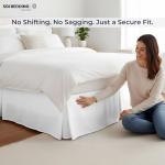 SGI Bedding 18 inch Drop Bed Skirt Queen Size - Platform Style with Secure Fit, Classic Tailored Look, Elegant Pleated Style Dust Ruffle, Split Corners, Wrinkle Resistant Microfiber - White