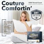 TEXAS LINEN CO. 100% Egyptian Cotton Sheets California King Size - Luxury 1500 Series Couture Comfortin' Collection Cal King Sheet Set Egyptian Cotton, (4 PC, White), 17" Deep Pocket Bedsheet Set