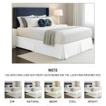 SGI Bedding 18 inch Drop Bed Skirt Queen Size - Platform Style with Secure Fit, Classic Tailored Look, Elegant Pleated Style Dust Ruffle, Split Corners, Wrinkle Resistant Microfiber - White