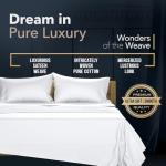 TEXAS LINEN CO. 100% Egyptian Cotton Sheets California King Size - Luxury 1500 Series Couture Comfortin' Collection Cal King Sheet Set Egyptian Cotton, (4 PC, White), 17" Deep Pocket Bedsheet Set