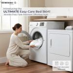 SGI Bedding 18 inch Drop Bed Skirt Queen Size - Platform Style with Secure Fit, Classic Tailored Look, Elegant Pleated Style Dust Ruffle, Split Corners, Wrinkle Resistant Microfiber - White