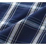 Vulcanodon Mens Cotton Pajama Set Short Sleeve, Button Down Pajama Set for Men Lightweight Men's Sleepwear(Dark Blue Plaid,L)