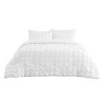 Bedsure Cooling Seersucker Comforter Sets full Size Bed 7 Piece, Soft Lightweight White Bedding All Season Summer Bed in a Bag Set With Comforters, Sheets, Pillowcases & Shams