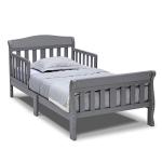 Delta Children 4-Piece Toddler Playroom Set, Grey/White & Canton Toddler Bed, Greenguard Gold Certified, Grey