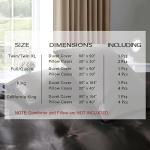 P Pothuiny 5 Pieces Satin Duvet Cover King Size Set, Luxury Silky Like Black Duvet Cover Bedding Set with Zipper Closure, 1 Duvet Cover + 4 Pillow Cases (No Comforter)