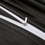 P Pothuiny 5 Pieces Satin Duvet Cover King Size Set, Luxury Silky Like Black Duvet Cover Bedding Set with Zipper Closure, 1 Duvet Cover + 4 Pillow Cases (No Comforter)