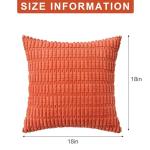 Aegero Pack of 2 Corduroy Decorative Throw Pillow Covers 18x18 Inch Fall Soft Striped Pillow Covers Modern Farmhouse Home Decor for Sofa Living Room Couch Bed(Rust)