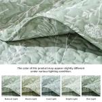 JANZAA Quilt King Size Sage Green Quilt Bed Spread Boho Quilt with Floral Pattern Microfiber Quilts Set 3 Pieces Lightweight Comforter Reversible Bedding Set 1 King Size Quilts and 2 Pillowcases