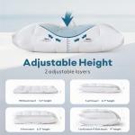AIKOFUL Adjustable Bed Pillows Set of 2, Down Pillows for Side, Back & Stomach Sleepers(Queen Size, 18”x28”)