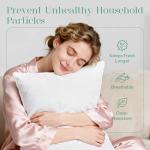 Phantoscope Hypoallergenic Throw Pillows Insert, 100% Virgin Fiber Throw Pillows - Indoor Pillow Inserts Decor Stuffer for Desk Sofa and Couch, Set of 2, 18 x 18