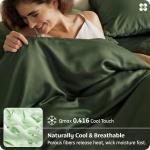 Bedsure Cooling Duvet Cover Queen, 100% Viscose from Organically Grown Bamboo, PureWoven Luxury Silky Soft Duvet Cover Set for Hot Sleepers & Night Sweats, with 2 Pillow Shams (Olive Green, 90"x90")