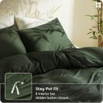 Bedsure Cooling Duvet Cover Queen, 100% Viscose from Organically Grown Bamboo, PureWoven Luxury Silky Soft Duvet Cover Set for Hot Sleepers & Night Sweats, with 2 Pillow Shams (Olive Green, 90"x90")