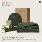 Bedsure Cooling Duvet Cover Queen, 100% Viscose from Organically Grown Bamboo, PureWoven Luxury Silky Soft Duvet Cover Set for Hot Sleepers & Night Sweats, with 2 Pillow Shams (Olive Green, 90"x90")