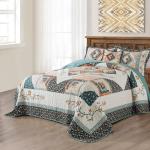 BEDIFANY Cotton King Size Quilt Sets, Lightweight King Quilt Bedding Set (98 x 106 inch) Garden Style Floral Bedspread King Size Coverlet Set for Bed Decorations - All Seasons, 3 Pieces