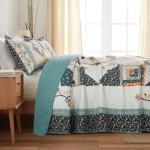 BEDIFANY Cotton King Size Quilt Sets, Lightweight King Quilt Bedding Set (98 x 106 inch) Garden Style Floral Bedspread King Size Coverlet Set for Bed Decorations - All Seasons, 3 Pieces