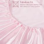 Homiest 3-Pieces Ruffle Pillow Case & Satin Fitted Sheet Set, Blush Pink Queen Satin Sheets with 2 Ruffled Pillow Shams, 15 Inch Deep Pocket, Cute & Coquette Silk-Like Bed Set for Decorating Bedroom