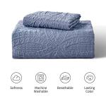 Love's cabin Twin Quilt Set Blue Bedspreads - Soft Bed Summer Lightweight Bedspread Comforter - Modern Style Coin Pattern Coverlet for All Season - 2 Pieces (1 Quilt, 1 Pillow Sham)