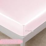 Homiest 3-Pieces Ruffle Pillow Case & Satin Fitted Sheet Set, Blush Pink Queen Satin Sheets with 2 Ruffled Pillow Shams, 15 Inch Deep Pocket, Cute & Coquette Silk-Like Bed Set for Decorating Bedroom