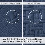 Love's cabin King Size Quilt Set Navy Blue Bedspreads - Soft Bed Summer Lightweight Bedspread Comforter - Modern Style Wave Pattern Coverlet for All Season - 3 Pieces (1 Quilt, 2 Pillow Shams)