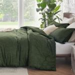 Bedsure Queen Comforter Set - Dark Green Soft Bedding for All Seasons, Cationic Dyed Bed Set, 3 Pieces, 1 Queen Size Comforter (90"x90") and 2 Pillow Shams (20"x26"+2")