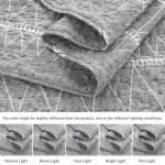 Andency Quilts Queen Size Grey, 3 Pieces Queen Quilt Bedding Set Boho Lightweight Soft Striped Bedspread for All Season (90"x96"), Gray Printed Bohemian Polyester Reversible Coverlet Comoforter Sets