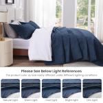 Love's cabin King Size Quilt Set Navy Blue Bedspreads - Soft Bed Summer Lightweight Bedspread Comforter - Modern Style Wave Pattern Coverlet for All Season - 3 Pieces (1 Quilt, 2 Pillow Shams)