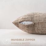 ZSkogur Decorative Throw Pillow Covers 18x18 Inch Set of 2, Soft Solid Farmhouse Chenille Couch Pillows, Spring Pillow Covers for Couch Sofa Bed Living Room Home Decor Pillowcase, Light Khaki