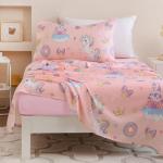 Homilay Toddler Size Pink Unicorn Comforter Set for Kids, Toddler, Boys&Girls, 4 Pieces Bed-in-a-Bag Bedding Set, All Season Ultra Soft Oeko TEX Sheets Set with Comforter, (Princess Dream)