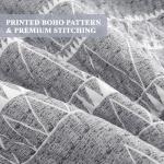 Andency Quilts Queen Size Grey, 3 Pieces Queen Quilt Bedding Set Boho Lightweight Soft Striped Bedspread for All Season (90"x96"), Gray Printed Bohemian Polyester Reversible Coverlet Comoforter Sets