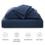Love's cabin King Size Quilt Set Navy Blue Bedspreads - Soft Bed Summer Lightweight Bedspread Comforter - Modern Style Wave Pattern Coverlet for All Season - 3 Pieces (1 Quilt, 2 Pillow Shams)