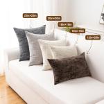 ZSkogur Decorative Throw Pillow Covers 18x18 Inch Set of 2, Soft Solid Farmhouse Chenille Couch Pillows, Spring Pillow Covers for Couch Sofa Bed Living Room Home Decor Pillowcase, Light Khaki