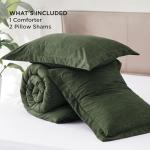 Bedsure Queen Comforter Set - Dark Green Soft Bedding for All Seasons, Cationic Dyed Bed Set, 3 Pieces, 1 Queen Size Comforter (90"x90") and 2 Pillow Shams (20"x26"+2")