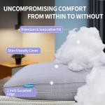 SLEEPDIARY Pillow Queen Size,Hotel-Quality Bed Pillows with Zipper for Adjustable Loft, Machine Washable, Down Alternative Filling for Back, Side & Stomach Sleepers,Gray