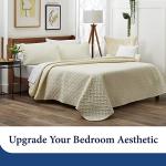 Cosy House Collection Luxury Rayon Derived from Bamboo 3-Piece Quilt Set - Ultra Soft Coverlet Bedspread - Classic Weave Stitch - Includes Quilt and 2 Pillow Shams (King/Cal King, Sage Green)