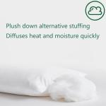 Gooeb Flat Ultra Thin Bed Pillows Standard Size Pillow Set of 2 Extra Soft Down Alternative for Stomach Back Sleeper White 20x26inches