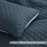 Exclusivo Mezcla Reversible King Size Quilt Bedding Set with Pillow Shams, Lightweight Quilts King Size, Soft Bedspreads Bed Coverlets for All Seasons - (Navy Blue, 104"x96")