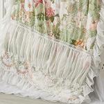 Brandream Crib Bedding Sets for Girls Garden Floral Nursery Set 3-Piece | Ruffled Baby Comforter, Crib Sheet and Tulle Lace Crib Bed Skirt, Green White