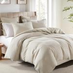 WDCOZY 100% Cotton Luxury Honeycomb Duvet Cover Set Queen Size with Hidden Zipper, Neutral Beige Waffle Weave Bedding, Textured Soft and Breathable Washed, Linen Like, 3 Pieces, 90x90 inches