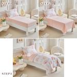 Joyreap 4 Piece Toddler Bedding Set- Pink Rainbow Lovely Design, Microfiber Toddler Bedding Comforter Set for Kids Girls