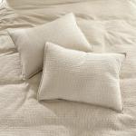 WDCOZY 100% Cotton Luxury Honeycomb Duvet Cover Set Queen Size with Hidden Zipper, Neutral Beige Waffle Weave Bedding, Textured Soft and Breathable Washed, Linen Like, 3 Pieces, 90x90 inches