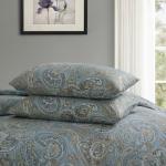 Cozaline 100% Cotton Duvet Cover King Size Blue Boho Paisley Pattern Duvet Cover Sets with Zipper Closure 3 Pcs Soft & Breathable Luxury Bedding Sets