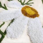 Alysheer Floral Embroidered Fall Decorative Throw Pillow Covers 18"x 18" Set of 2, Farmhouse Daisy Flowers Patterned Canvas Cushion Cases for Couch Bed Living Room Decor